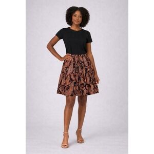 Anthropologie Paisley Tiered Skirt Large‎ Elastic Waist Mini Boho